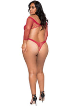 LI290 Roma Confidential Wholesale Plus Size Lingerie Red Crisscross Crotchless Teddy Bodystocking